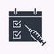 Schedule vaccination glyph icon on white background. Vector illustration.