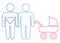 A schematic depiction of a family couple of gay men with children