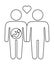 A schematic depiction of a family couple of gay men with children