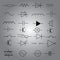 Schematic symbols in electrical engineering icon set eps10