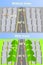 Scheme of dependence of air city warming from the presence of trees and plants