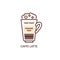 Scheme icon of Caffe Latte mix coffee drink cartoon vector illustration isolated.