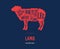 Scheme of lamb. Meat cuts.