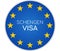 Schengen visa creative abstract symbol icon 3d-illustration