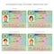 Schengen visa passport sticker templates for Finland, France, Czech Republic, Switzerland set