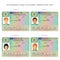 Schengen visa passport sticker templates for Germany, Greece, Denmark and Iceland set