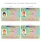 Schengen visa passport sticker templates for spain, lithuania, italy and latvia set