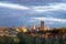 Schenley Park at Oakland neighborhood and downtown city skyline of Pittsburgh