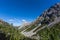 Schiesshorn mountain near Arosa and Welschtobel canyon, blue sky