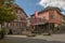 Schirnplatz with fountain in the historic old town, Kronberg im Taunus