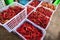 Schisandra chinensis or five flavor berries being sold at Shangri La wet market in Deqen, Yunnan, China.