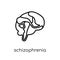 Schizophrenia icon. Trendy modern flat linear vector Schizophrenia icon on white background from thin line Diseases collection