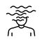 schizophrenia psychological disease line icon vector illustration