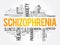 Schizophrenia word cloud collage, health concept