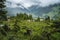 Schlegeis Stausee lake view from mountain hiking path trail. Zillertal, Austria, Europe