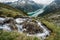 Schlegeis Stausee lake view. Zillertal, Austria, Europe