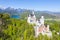 Schloss Neuschwanstein castle aerial view architecture Alps landscape Bavaria Germany travel