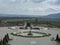 SCHLOSSHOF, AUSTRIA - 04/17/2018: Fountain in the garden of Schlosshof Castle