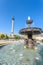 Schlossplatz (Castle square) with Fountains in Stuttgart City, Germany