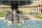 Schlossplatz (Castle square) with Fountains in Stuttgart City, Germany