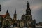 Schlossplatz and exterior view to Katholische Hofkirche Dresden , Germany