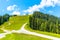 Schmittenhohe - mountain above Lake Zell with beautiful panoramic view. Summer time Alpine hiking. Austria