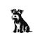 Schnauzer Icon, Dog Black Silhouette, Puppy Pictogram, Pet Outline, Schnauzer Symbol Isolated