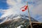 Schneeberg with an Austrian flag in the foreground