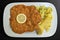 Schnitzel Classisc Viennese Veal Cutlet with potatoes