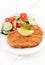 Schnitzel and salad with fresh vegetables