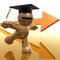 Scholarship and graduation futuristic icon