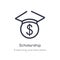 scholarship outline icon. isolated line vector illustration from e-learning and education collection. editable thin stroke