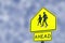 School Ahead Sign Boy With Shoes