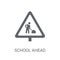 school ahead sign icon. Trendy school ahead sign logo concept on