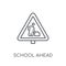 school ahead sign linear icon. Modern outline school ahead sign