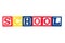 School - Alphabet Baby Blocks on white