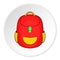 School backpack icon, cartoon style