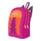School backpack icon, cartoon style