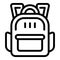 School backpack icon outline vector. Safety child