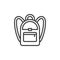 School backpack line icon