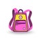 School backpack, pink and violet rucksack