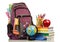 School Backpack with school supplies