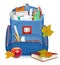 School bag with education objects