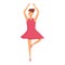 School ballerina dance icon cartoon vector. Activity movement