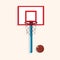 School basketball court theme elements vector,eps