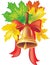 School bell with maple leaves