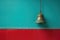 school bell mounted on a clean, brightly painted wall