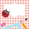 School blank banner with Ladybug and accessories