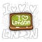 School board with I LOVE LONDON inscription. I love London concept with green school board and chalk. Cartoon vector