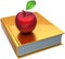 School book and apple learning symbol